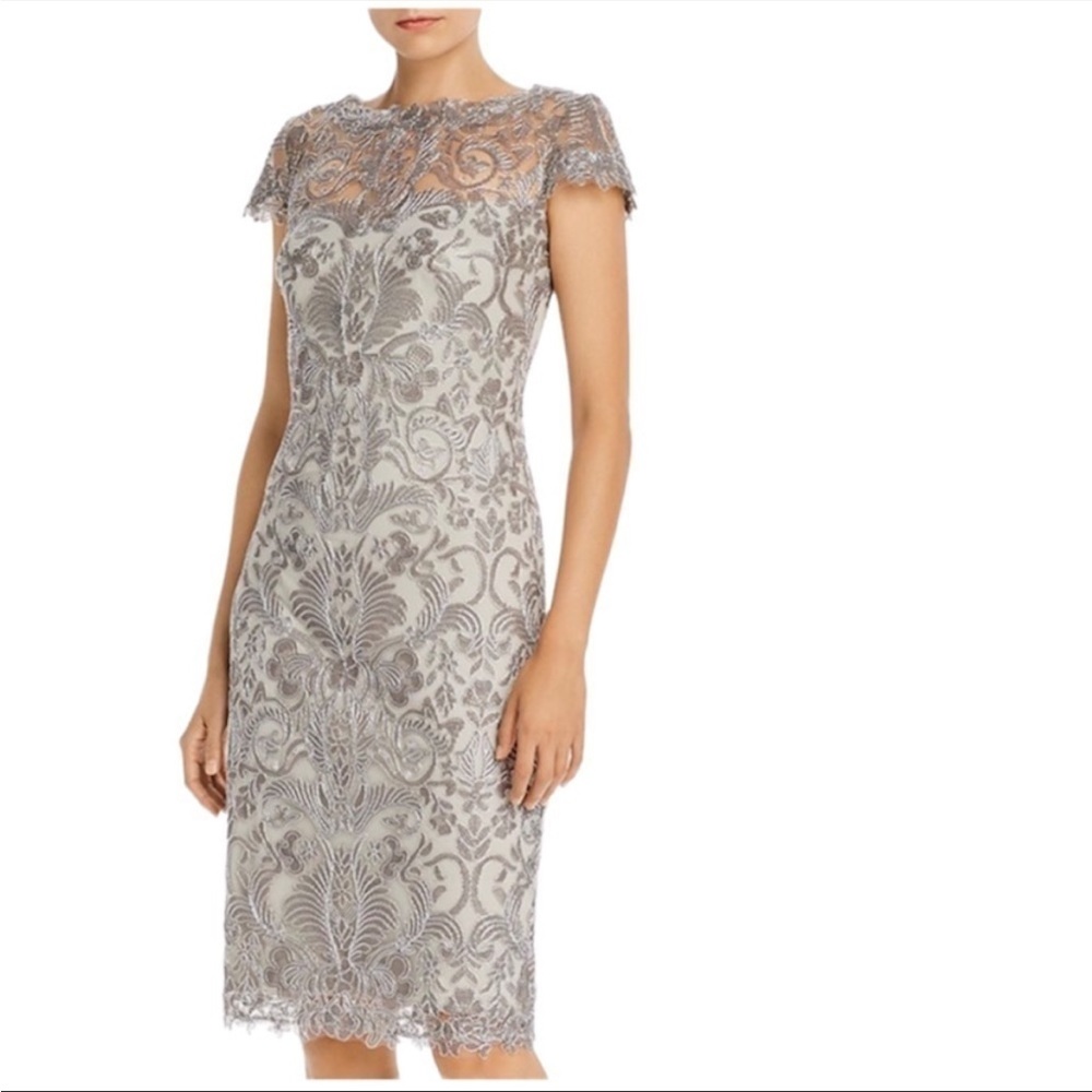 Tadashi Shoji illusion lace Dress